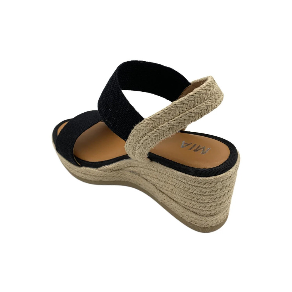 MIA Women's Brittni Wedged Woven Ankle Strap Sandals Black - Medium - Picture 3 of 3